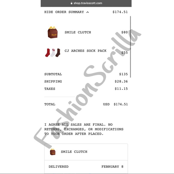 Travis Scott x Cactus Jack x McDonald’s Collaboration Smile Clutch crossbody bag - Picture 6 of 17